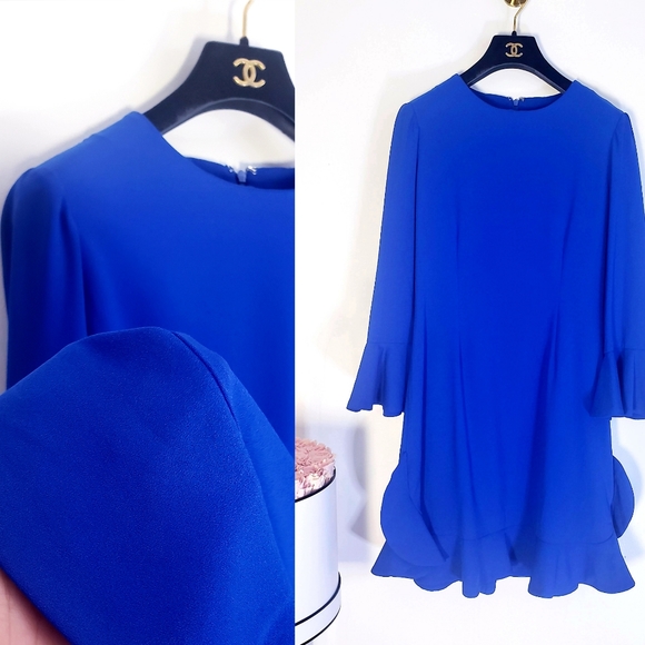 $288 JILL STUART New Royal Blue Crew Flare Dress 4 - Picture 6 of 16